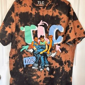 TLC Orange and Black Tie-Dye T-Shirt